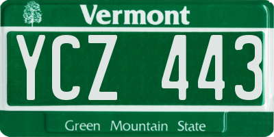 VT license plate YCZ443