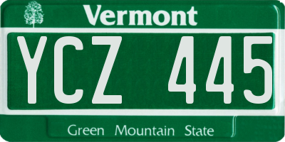 VT license plate YCZ445