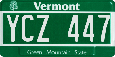 VT license plate YCZ447
