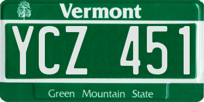 VT license plate YCZ451