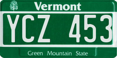 VT license plate YCZ453