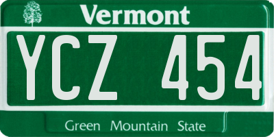 VT license plate YCZ454