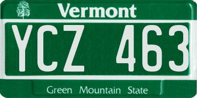 VT license plate YCZ463