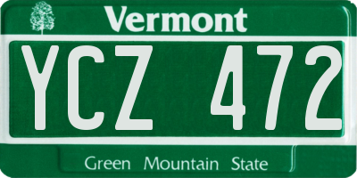 VT license plate YCZ472