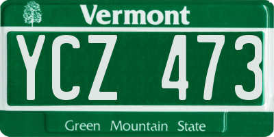 VT license plate YCZ473