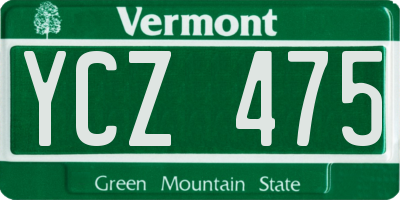 VT license plate YCZ475