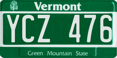 VT license plate YCZ476