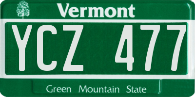 VT license plate YCZ477