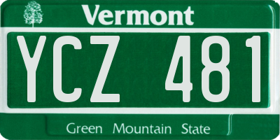 VT license plate YCZ481
