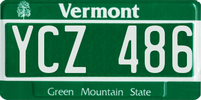 VT license plate YCZ486