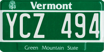 VT license plate YCZ494