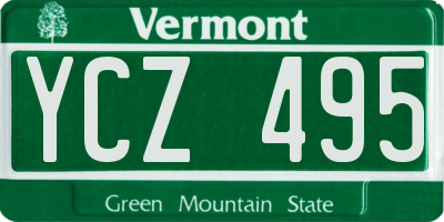 VT license plate YCZ495
