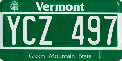 VT license plate YCZ497