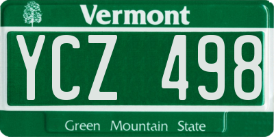VT license plate YCZ498