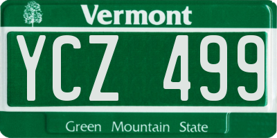 VT license plate YCZ499
