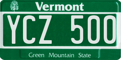 VT license plate YCZ500