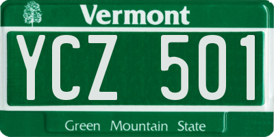 VT license plate YCZ501
