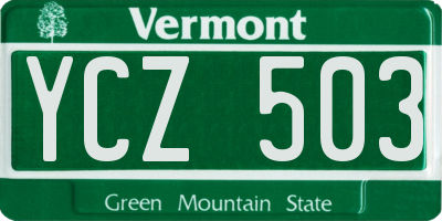 VT license plate YCZ503