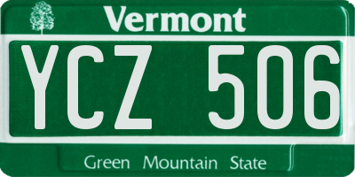 VT license plate YCZ506