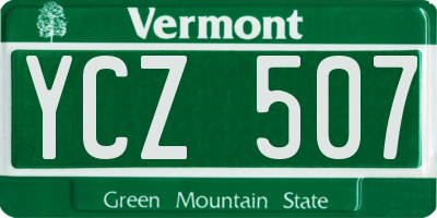 VT license plate YCZ507