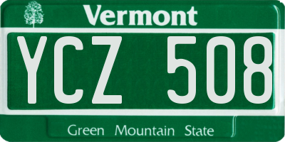 VT license plate YCZ508