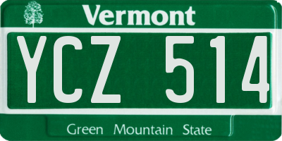 VT license plate YCZ514
