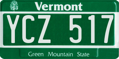 VT license plate YCZ517