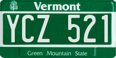 VT license plate YCZ521