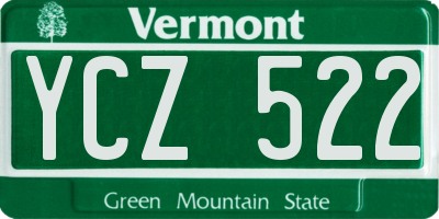 VT license plate YCZ522