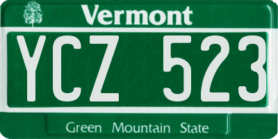 VT license plate YCZ523