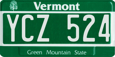 VT license plate YCZ524