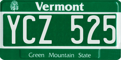 VT license plate YCZ525
