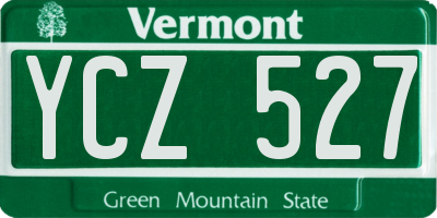 VT license plate YCZ527