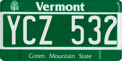 VT license plate YCZ532
