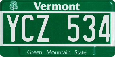 VT license plate YCZ534