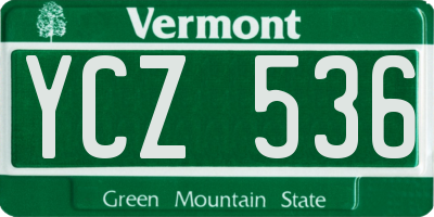 VT license plate YCZ536