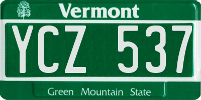 VT license plate YCZ537