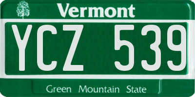 VT license plate YCZ539