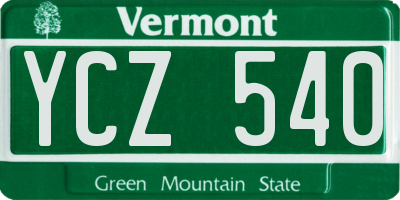 VT license plate YCZ540