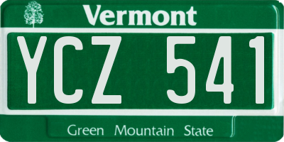 VT license plate YCZ541