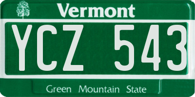 VT license plate YCZ543