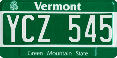 VT license plate YCZ545