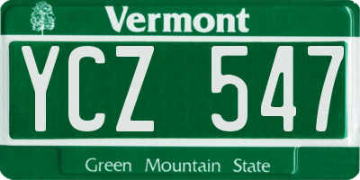 VT license plate YCZ547