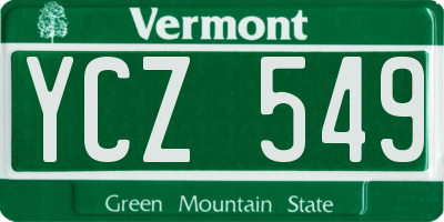 VT license plate YCZ549