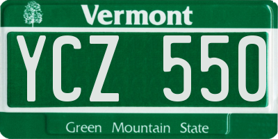 VT license plate YCZ550