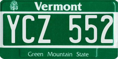 VT license plate YCZ552