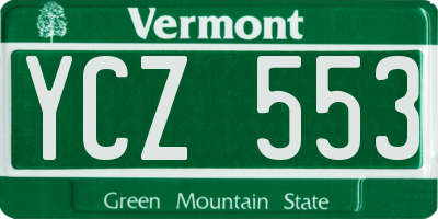 VT license plate YCZ553