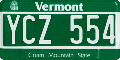 VT license plate YCZ554