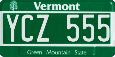 VT license plate YCZ555