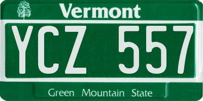 VT license plate YCZ557